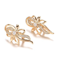 Women's 585 Rose Gold Crystal Flower Natural Zircon Earrings Allmartdeal