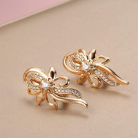 Women's 585 Rose Gold Crystal Flower Natural Zircon Earrings Allmartdeal