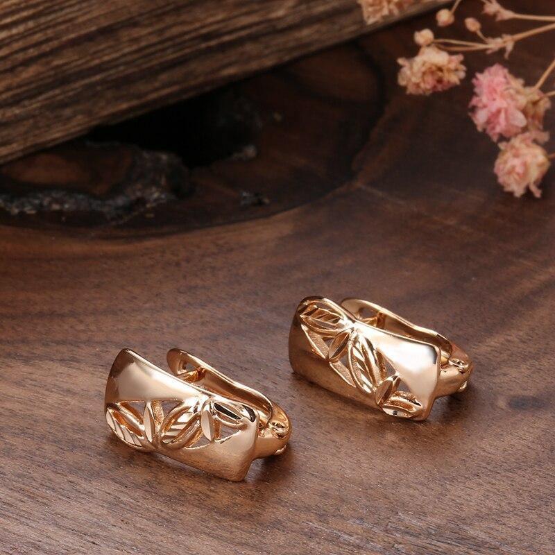 Women's 585 Rose Gold Hollow Flower Earrings Allmartdeal