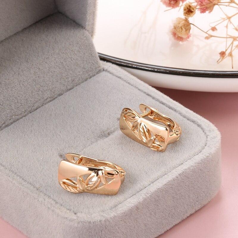 Women's 585 Rose Gold Hollow Flower Earrings Allmartdeal