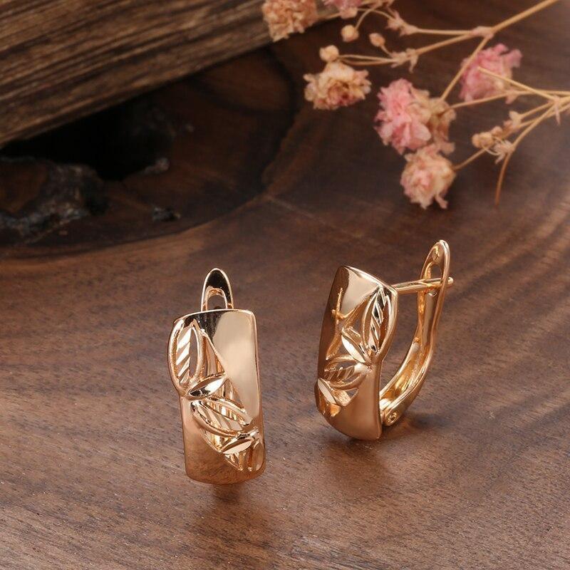 Women's 585 Rose Gold Hollow Flower Earrings Allmartdeal