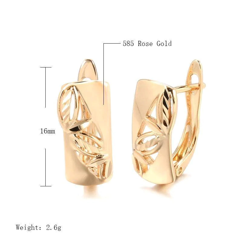 Women's 585 Rose Gold Hollow Flower Earrings Allmartdeal