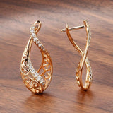 Women's 585 Rose Gold Micro Wax Inlay Natural Zircon Earrings Allmartdeal