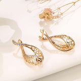 Women's 585 Rose Gold Micro Wax Inlay Natural Zircon Earrings Allmartdeal