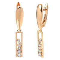 Women's 585 Rose Gold Natural Zircon Drop Earrings Allmartdeal