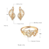 Women's 585 Rose Gold Natural Zircon Ring Earrings Sets Allmartdeal