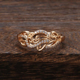 Women's 585 Rose Gold Natural Zircon Ring Earrings Sets Allmartdeal