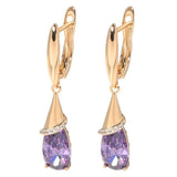 Women's 585 Rose Gold Purple Natural Zircon Earring Allmartdeal