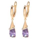 Women's 585 Rose Gold Purple Natural Zircon Earring Allmartdeal
