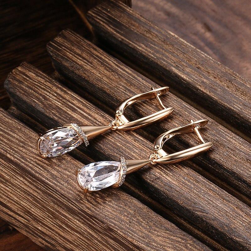 Women's 585 Rose Gold Purple Natural Zircon Earring Allmartdeal