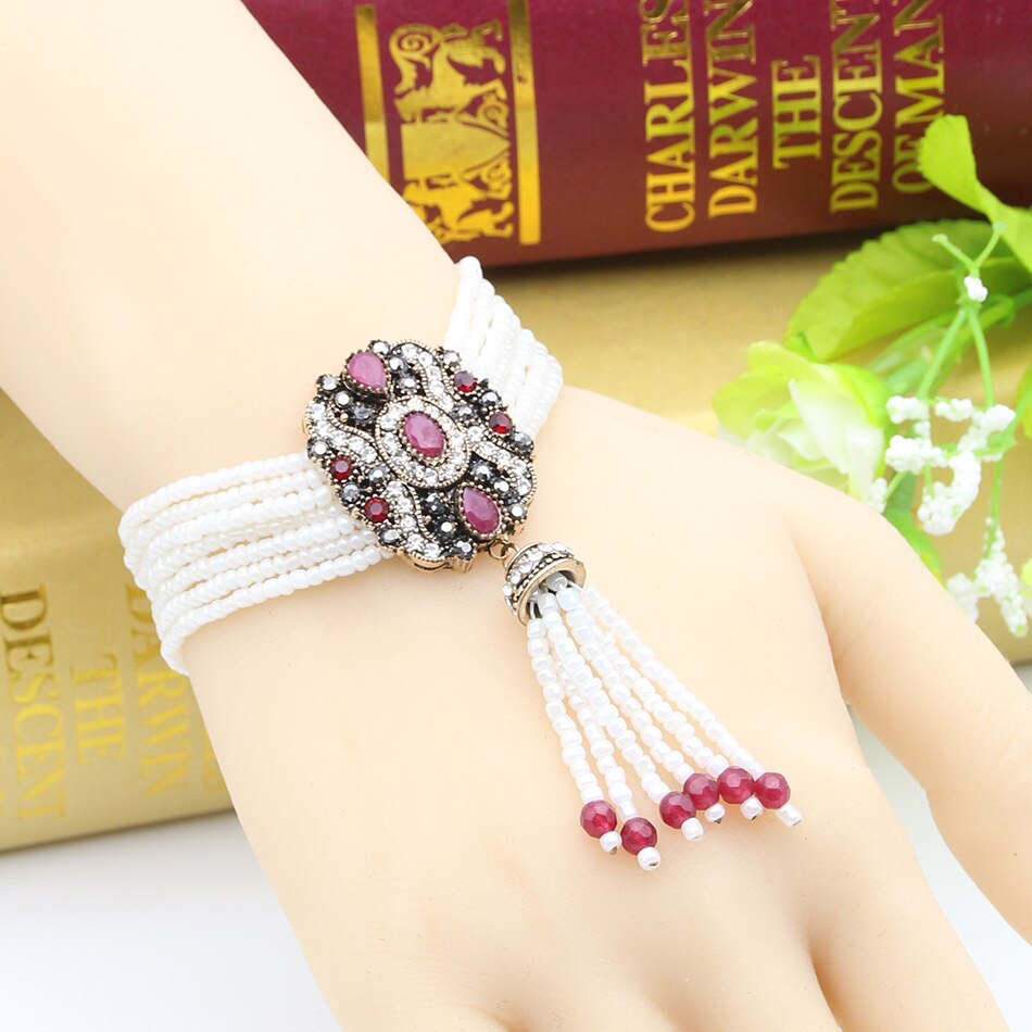 Women's Antique Floral Beaded Retro Bracelet Allmartdeal