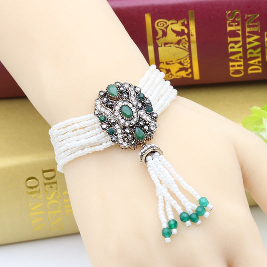 Women's Antique Floral Beaded Retro Bracelet Allmartdeal