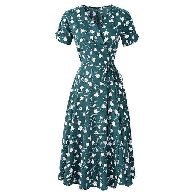 Women's Bohemian Vintage A-Line Chiffon Dress Allmartdeal