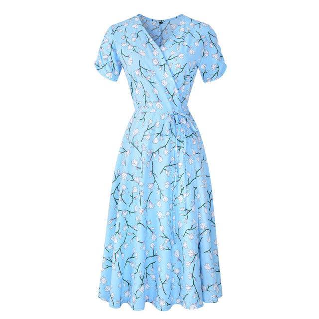 Women's Bohemian Vintage A-Line Chiffon Dress Allmartdeal