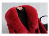 Women's Cashmere Real Fox Fur Collar Woolen Coat Allmartdeal