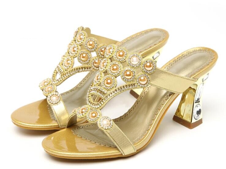 Women's Comfortable Rhinestone Party Slides Slippers Allmartdeal