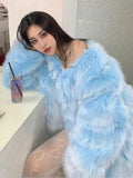 Women's Faux Fur Long Sleeve Thick Warm Coat Allmartdeal