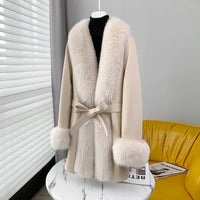 Women's Fox Fur Coat Genuine Leather Goose Down Coat Allmartdeal