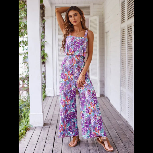 Women's Halter Long Beach Romper Jumpsuit Allmartdeal