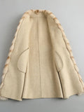 Women's High-End Alpaca Fleece/Fiber Detachable Fox Fur Collar Wool Coat Allmartdeal