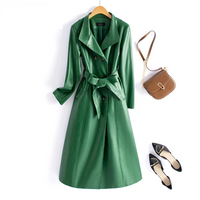 Women's High Quality Faux Leather Long Trench Coat Allmartdeal