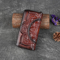 Women's Leather Handmade Embossed Purse Allmartdeal