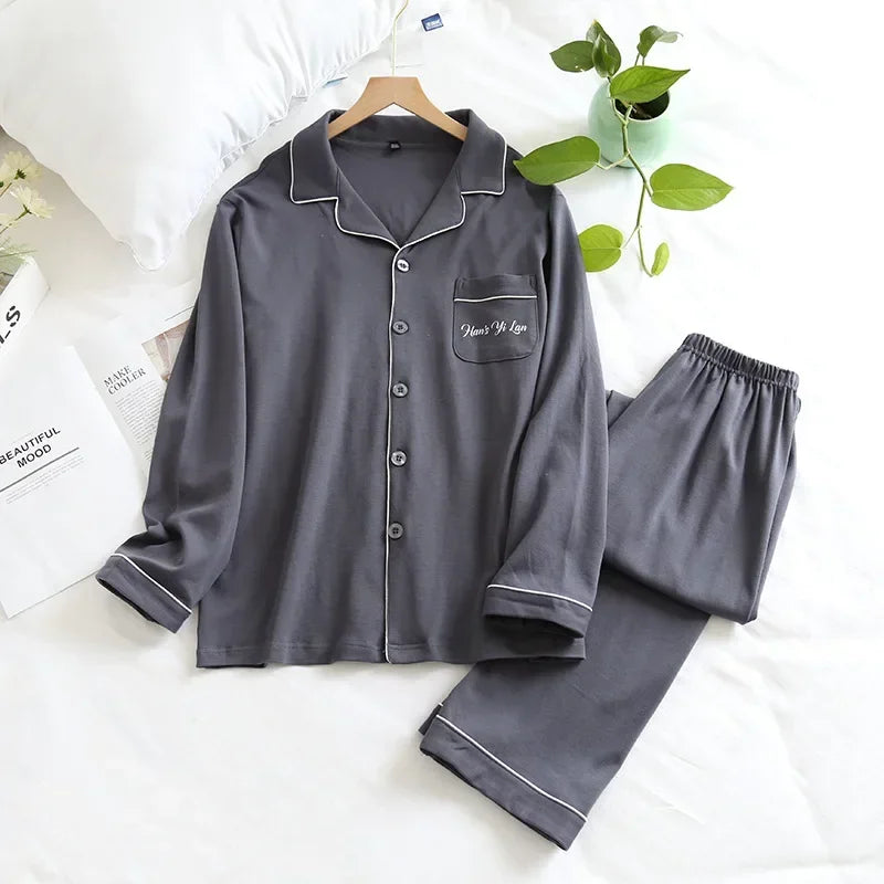 Women's Long Sleeve Long Trouser Cotton Pajamas Set Allmartdeal