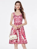 Women's Porcelain Cotton Padded Elastic Runway Dress Allmartdeal