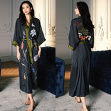 Women's Satin Plus Size Silk Cool Long Robes Pajamas Allmartdeal