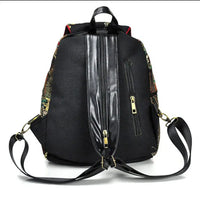 Women's Sequins Embroidered Canvas Floral Backpack Allmartdeal