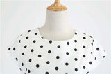 Women's Vintage White Polka Dot Summer Dress Allmartdeal